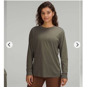 Lululemon All Yours Long Sleeve Shirt Woman 18 Carob Brown Pima Cotton 2022